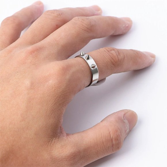 Multicolor Spike Stainless Steel Rings - Picture 4 of 7